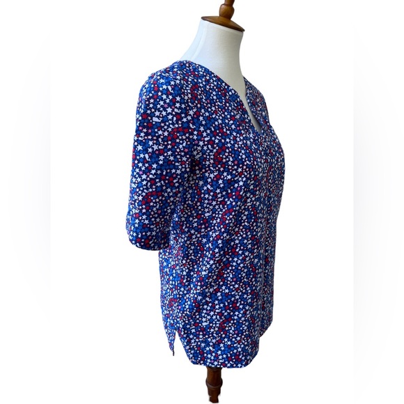 Vineyard Vines Women's Medium Stars & Whales Tunic Top Red White Blue - Picture 3 of 7